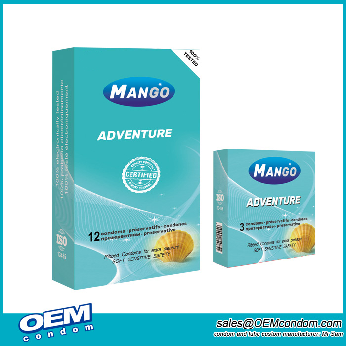 Mango Adventure Ribbed Condom